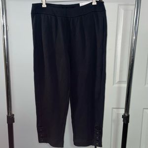 Soft Surroundings Black Cotton Florencia Pants Size M NWT!